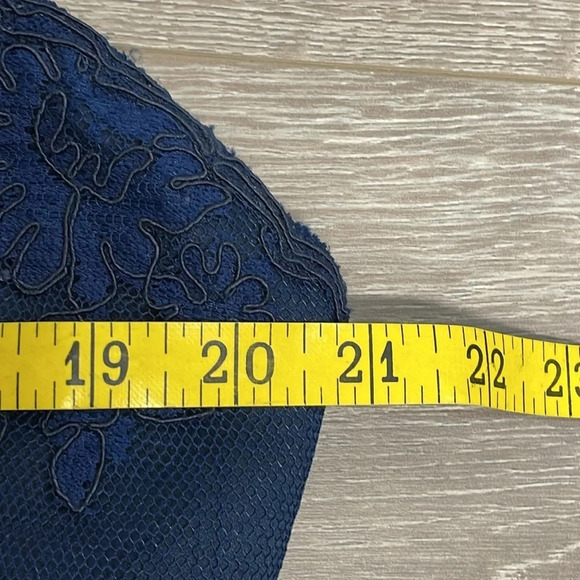 NWT Jordan Fashions 469 Lace and Satin Sleeveless Bridesmaids Dress Navy 12 - Picture 11 of 16